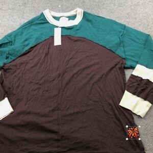 Urban Outfitters Teal and Brown Shirt